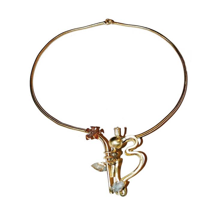 Butterfly And Flower Necklace for wholesale by Grinhilda Szendy