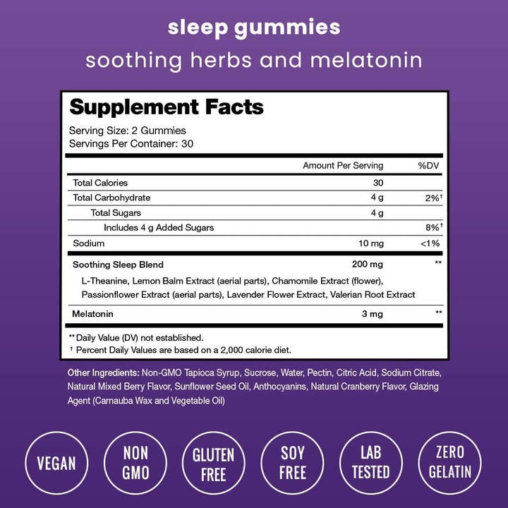 NutraChamps - Vente Supplément oral/vitamine - Gommes sommeil | Gommes à la mélatonine avec camomille et valériane1