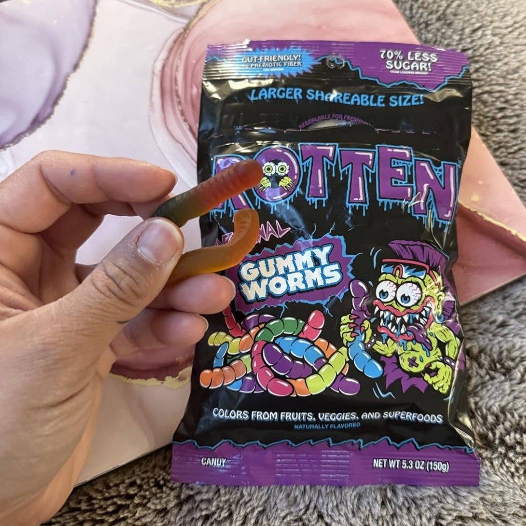 Rotten Candy - Wholesale Gummy - Original Gummy Worms Candy: GF, Prebiotics, Low Sugar7