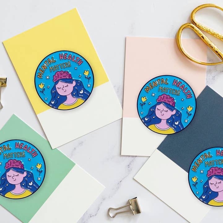 Neha Lee Designs - Wholesale Lapel Pin/Button - Mental health matters enamel pin3