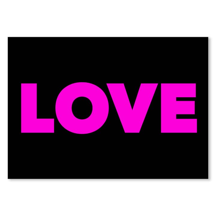 Póster Love Typography Art Print en rosa negro para venta al por mayor de Superlover