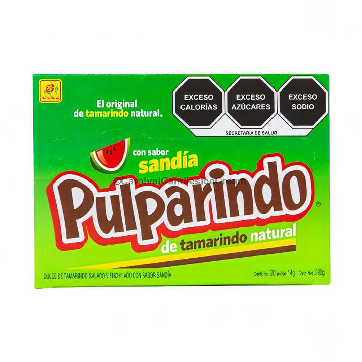 De La Rosa Pulparindo Watermelon Mexican Candy (20 Count) for wholesale by Carnival Candies & Ice Cream Inc.