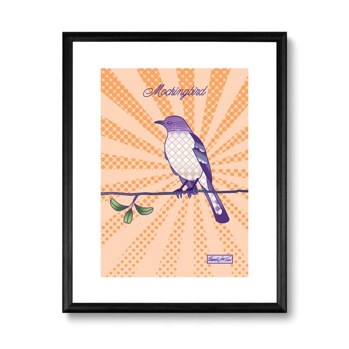 Mockingbird Art Print- 8x10 Florida Birds for wholesale by The Art of Pamela Joy Trow