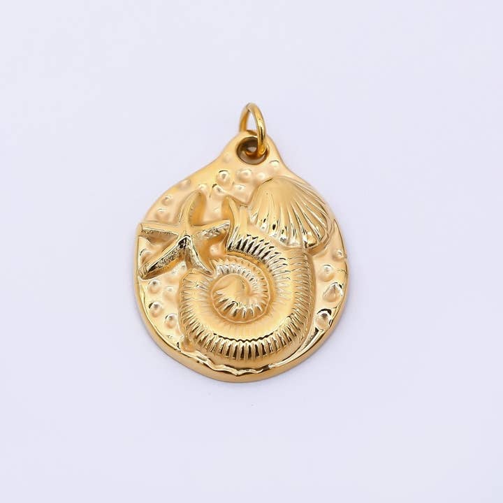 Rostfritt stål 20mm Strand Sand Set Bläckfiskarm, Musselskal & Sjöstjärna Berlock | J-277 för wholesale av Aim Eternal