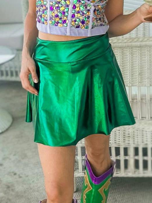 Jupe-short métallique pour adulte - Vert pour la vente par Mardi Gras Creations
