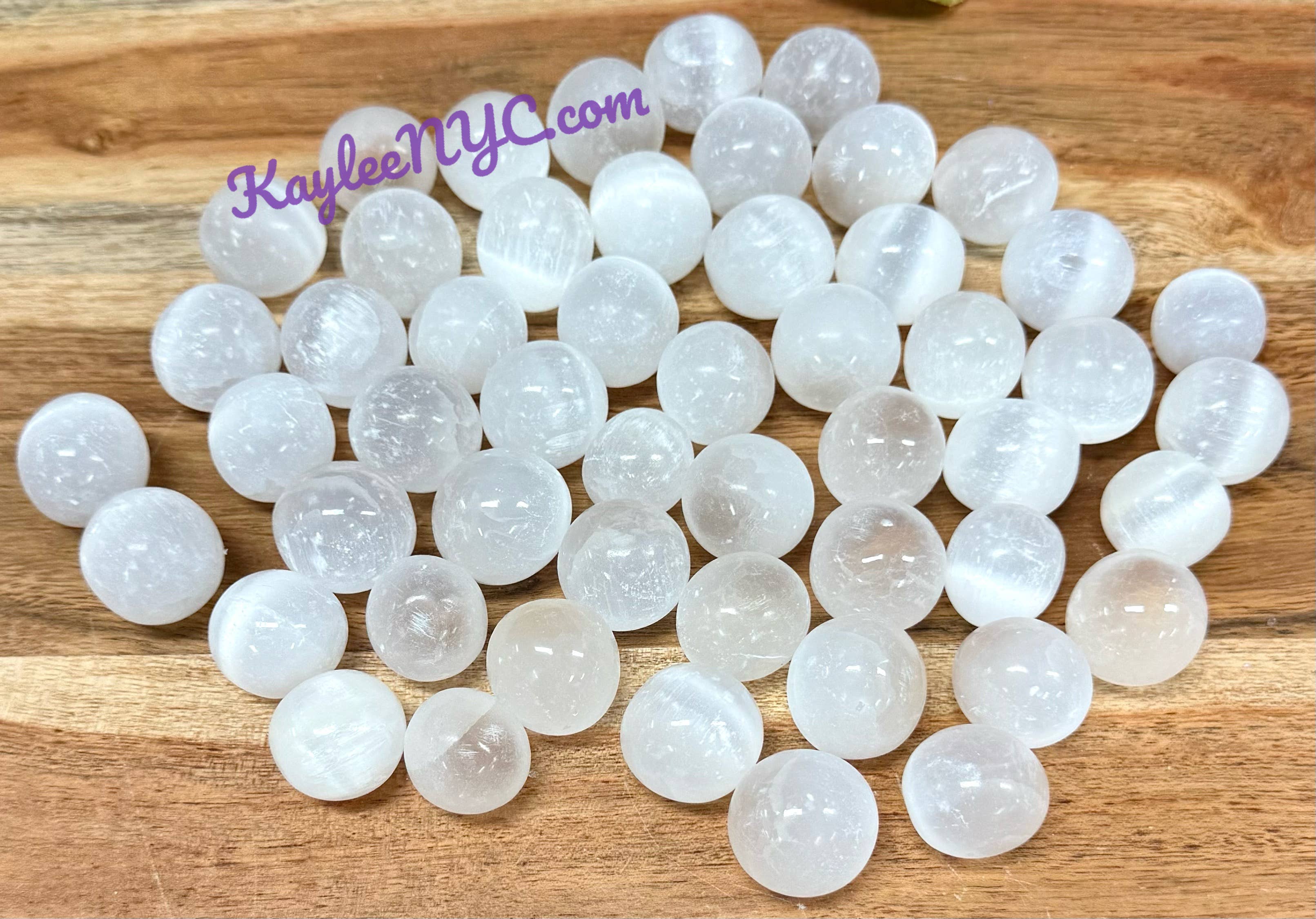 KayleeNYC - Wholesale Spiritual Stone/Crystal - 2 Lbs Natural Selenite aka Satin Spar Tumble Healing Energy2