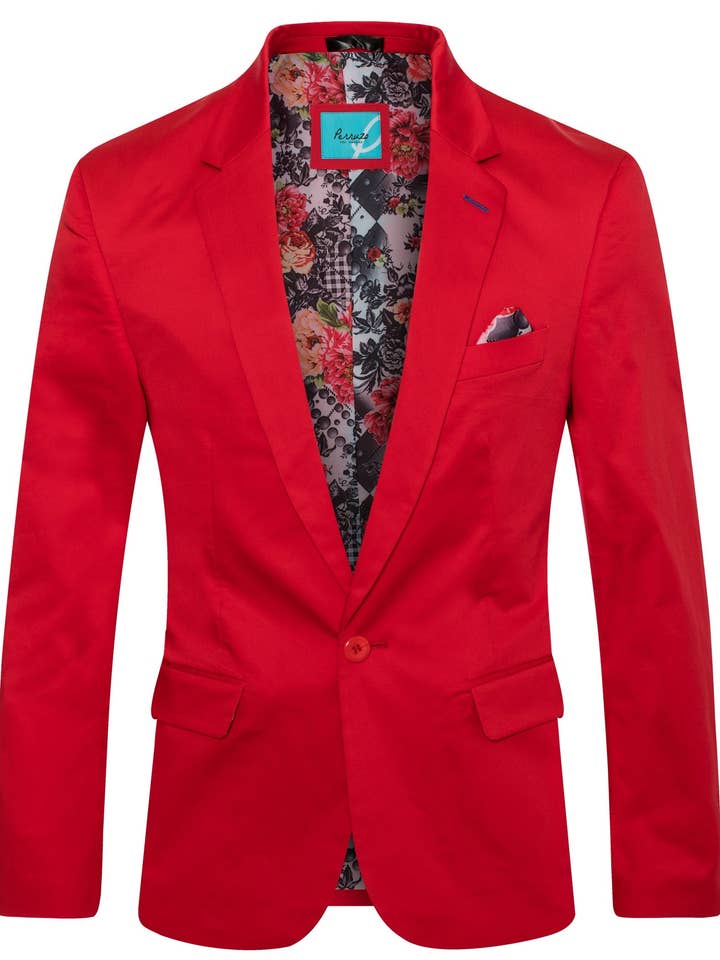 Men's Cotton-Stretch Fashion Blazer Red 9010 for wholesale by Perruzo