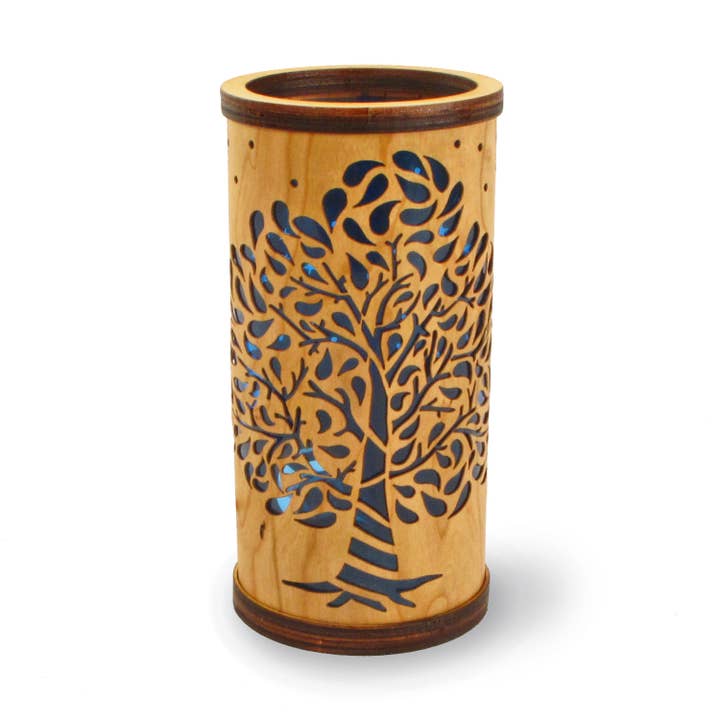 Cherry Veneer Column Light - Tree for wholesale by Made and Assembled