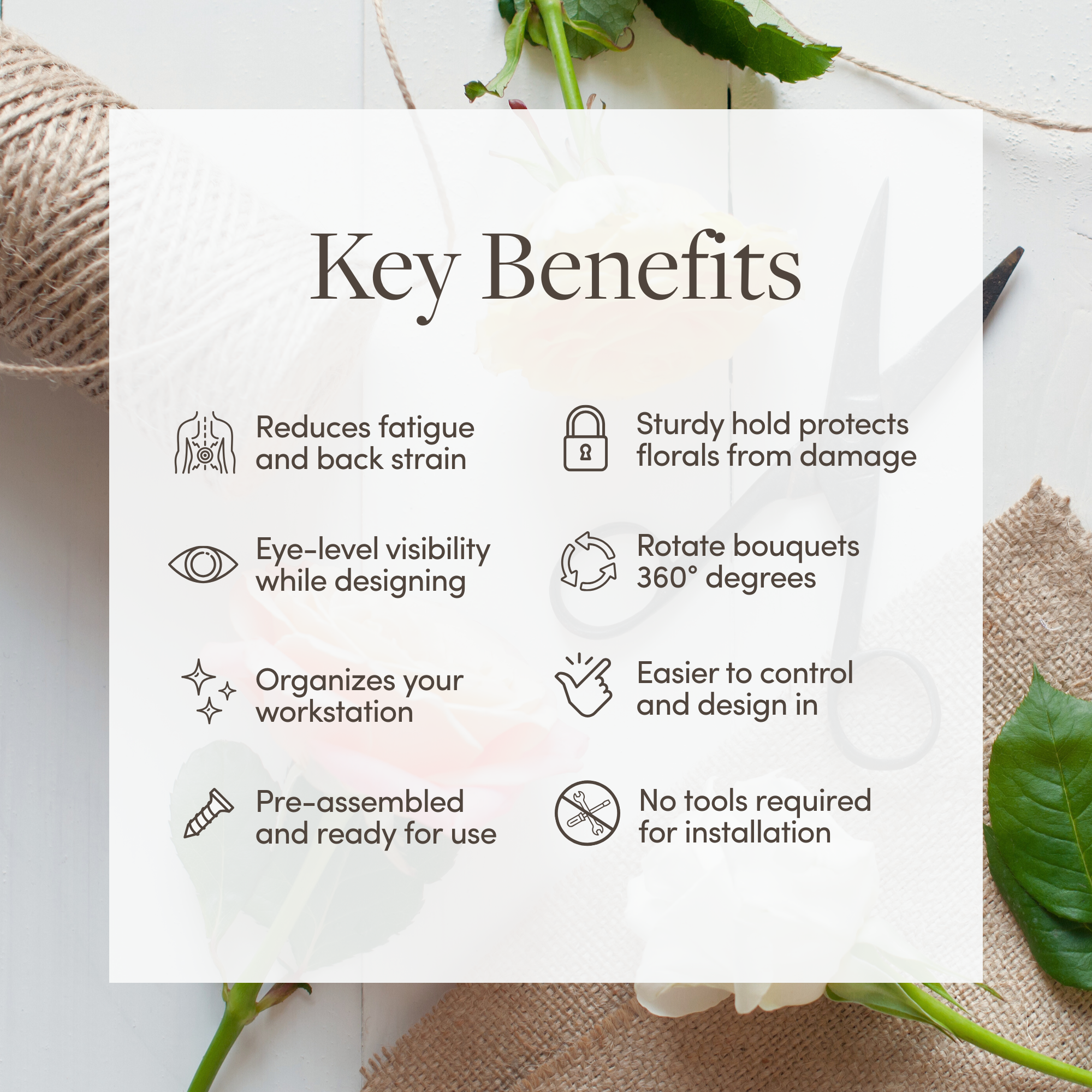 Jacobson - Wholesale Garden Tool - 17.25"L Flower Bouquet Holder Clamp - Floral Supplies5