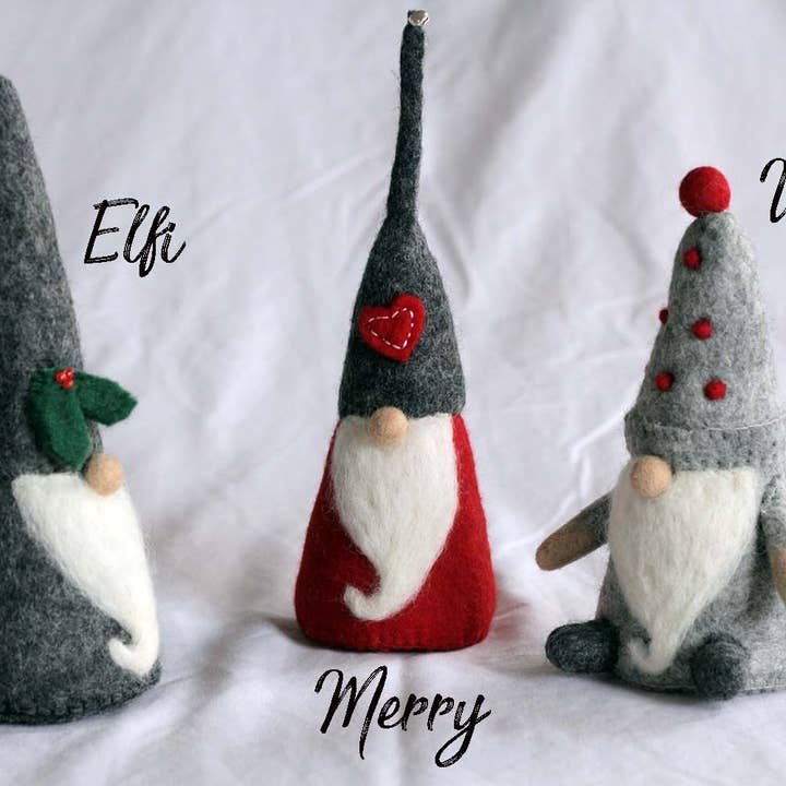 Classic Red Table Top Gnome Set of 3 for wholesale by Global Groove Life
