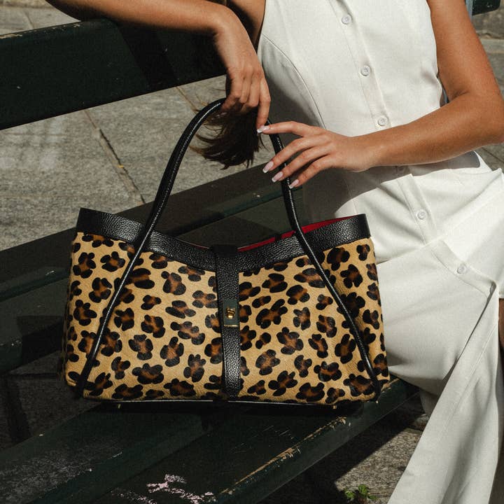 Voemièn - Wholesale Top Handle Bag - Women's - Mayfair Limited Edition bag in Leopard Calf Hair Leather7