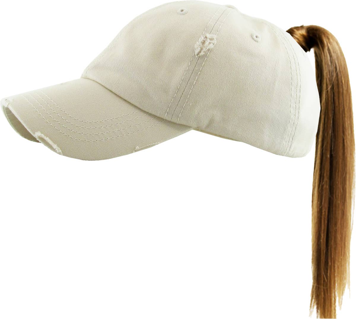 KBETHOS - Wholesale Ponytail Cap - Women's - Ponytail Washed Distressed Cotton Cap128