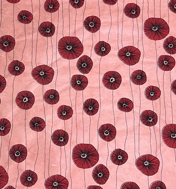 Giftsland - Wholesale Flat wrap - 20x30 Blooms handmade silkscreen paper 3 colors2