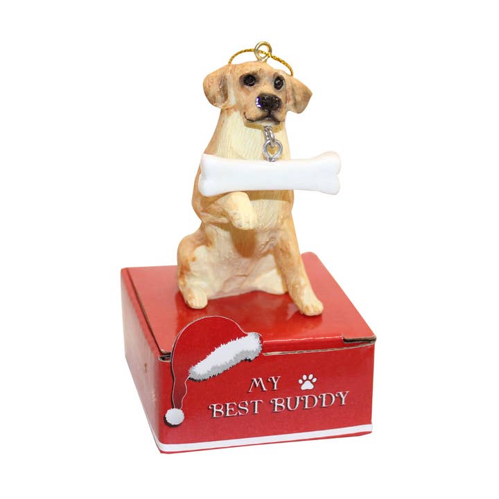 Golden Retriever Dog Bone Ornament for wholesale by E&S Pets