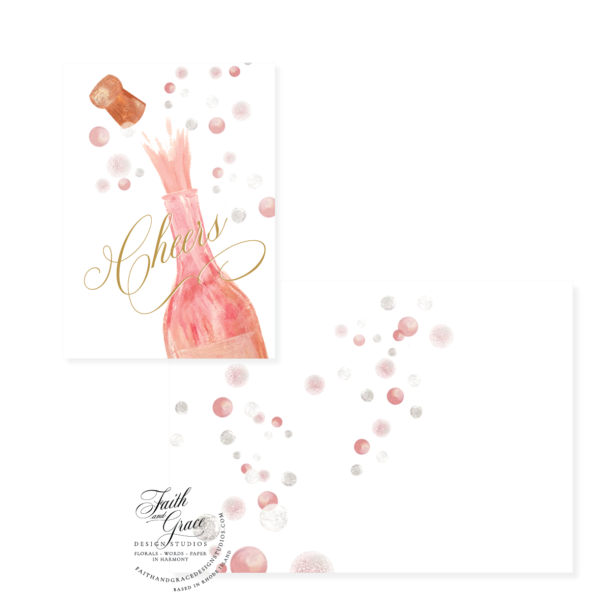 Faith and Grace Design Studios - Wholesale Congratulations Card - Champagne. Corks. and Cheers.1