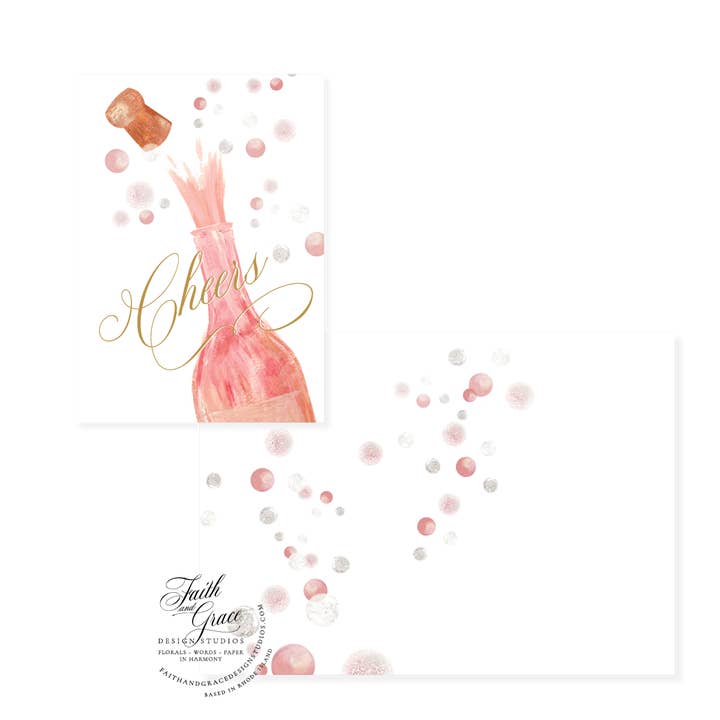 Faith and Grace Design Studios - Wholesale Congratulations Card - Champagne. Corks. and Cheers.1