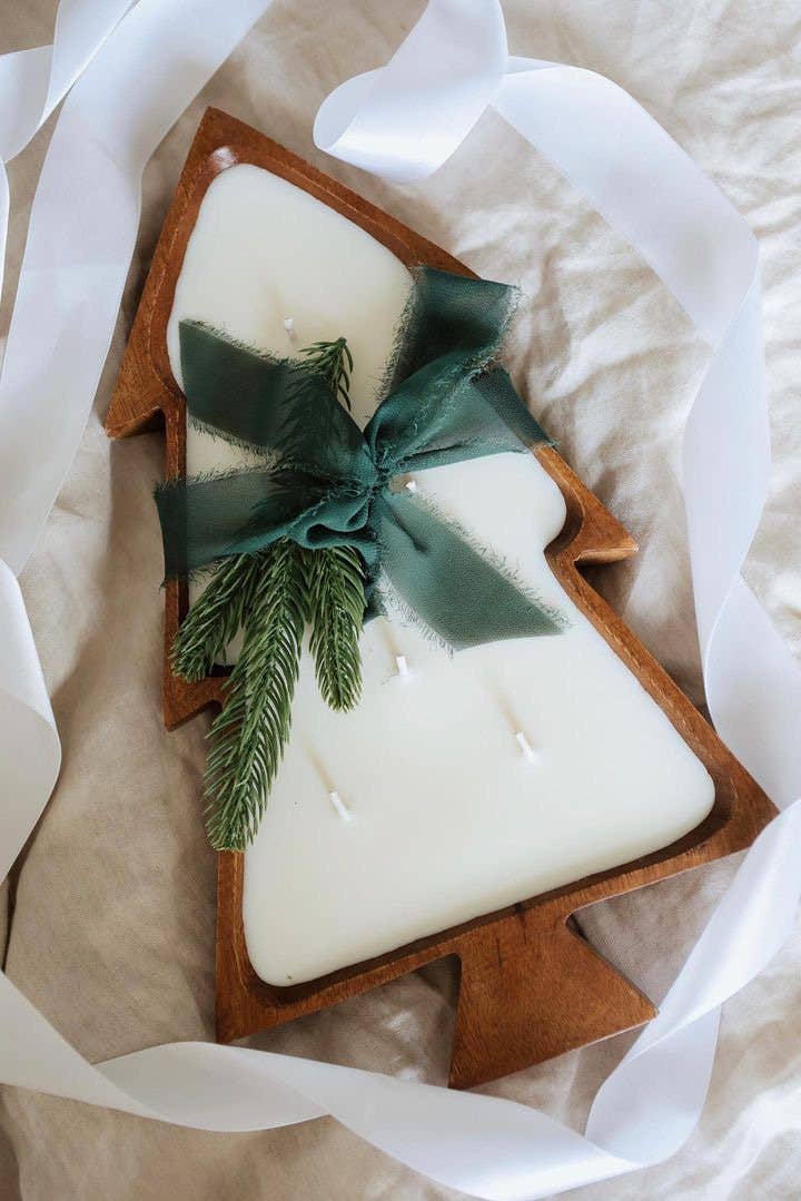 Woodware&Co – Prato/tigela decorativa por atacado – Taça de madeira de Acácia Árvore de Natal7