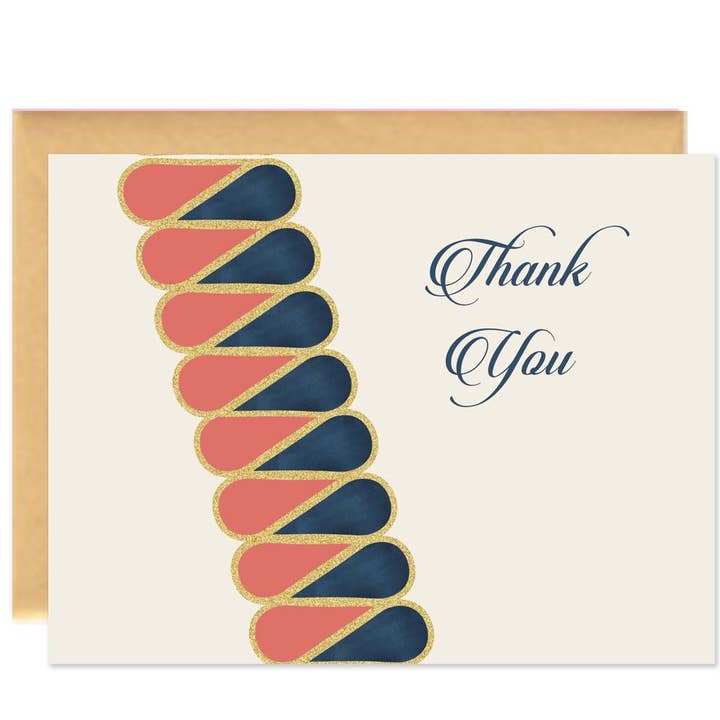 Figure 8 Mid Century Modern Thank You Cards Boxed Set for wholesale by Mod Lounge Paper Company