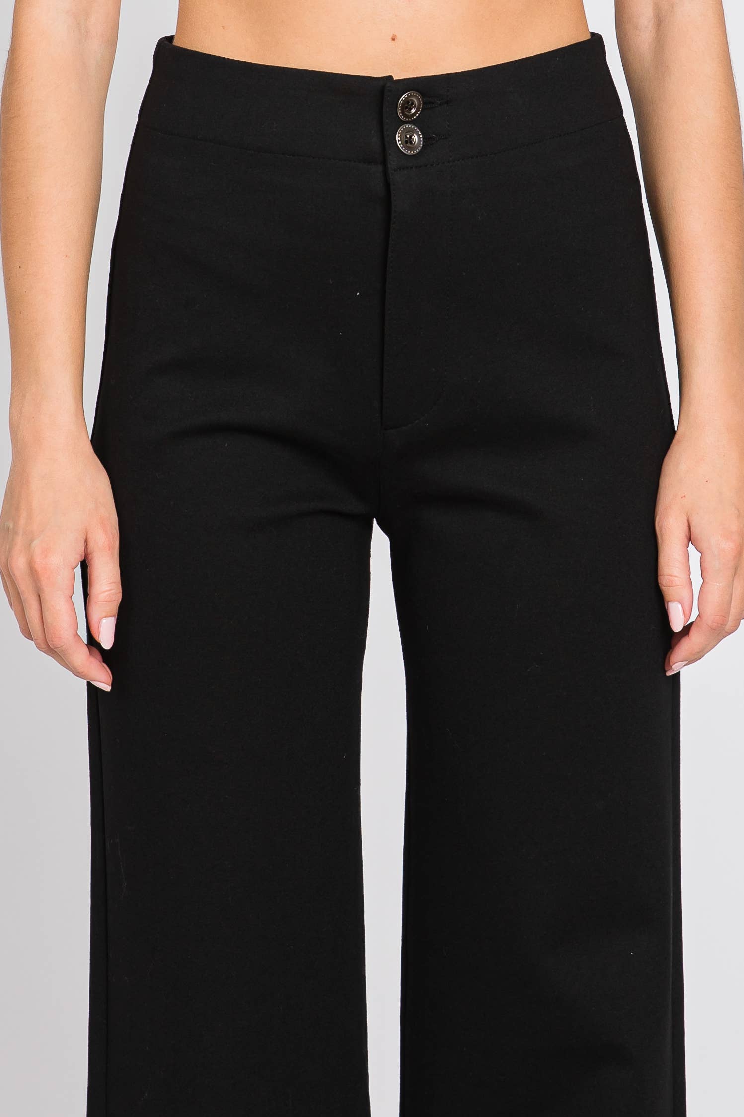 L.T.J Letter to Juliet - Vendita all'ingrosso Pantalone - Donna - TP02716-B PANTALONE NERO PONTE GAMBA LARGA8