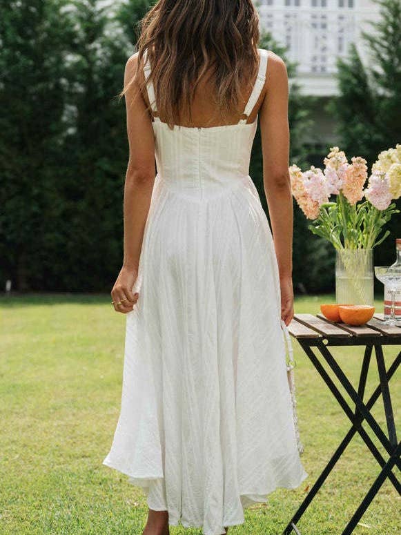 White Strappy Fit & Flare Dress for wholesale on Faire