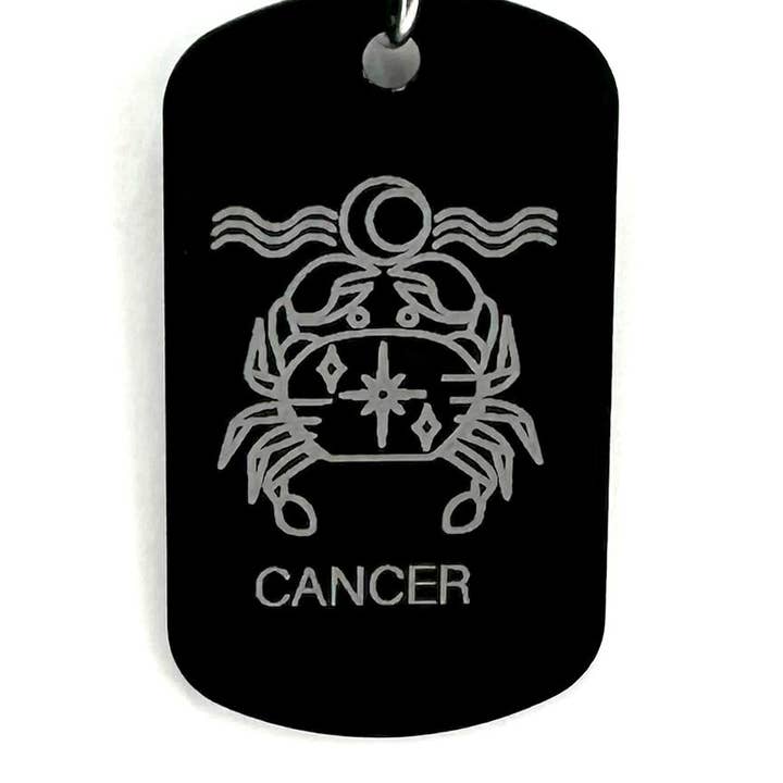 Etiquetas para cães Zodiac Black Almumin com corrente de bola por atacado de Best South Gems