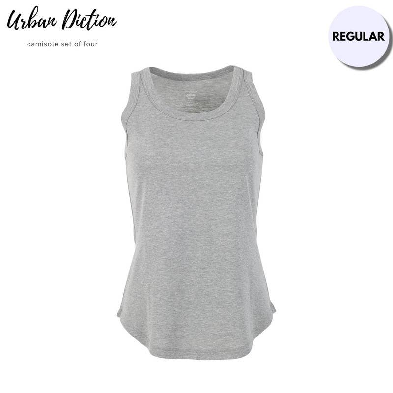 Dark Brown & Light Gray Scoop Neck Tank Set-Regular for wholesale on Faire2