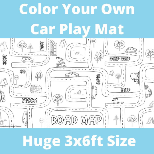 Creative Crayons Workshop - Wholesale Coloring Mat - Kids & Baby - Cars & Trucks Road Map Mat | Giant Coloring Play Activity5