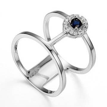 Ring aus Zirkonia - Silber rhodiniert - 18 - Zirkonia für den Großhandel von Buganto