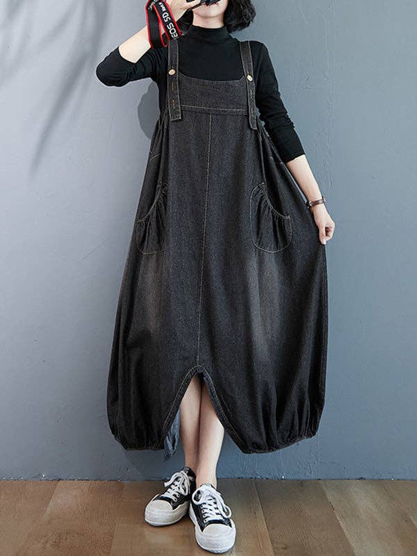 Sheer Trend – wholesale Overaller - Dam – Enkel Denim Knäppt Overaller & Klänning13