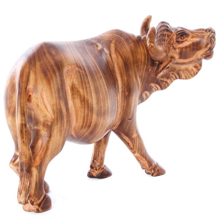 Swahili | AFRICAN MODERN - Wholesale Sculpture - Kenyan Jacaranda Wood Jumbo Water Buffalo2