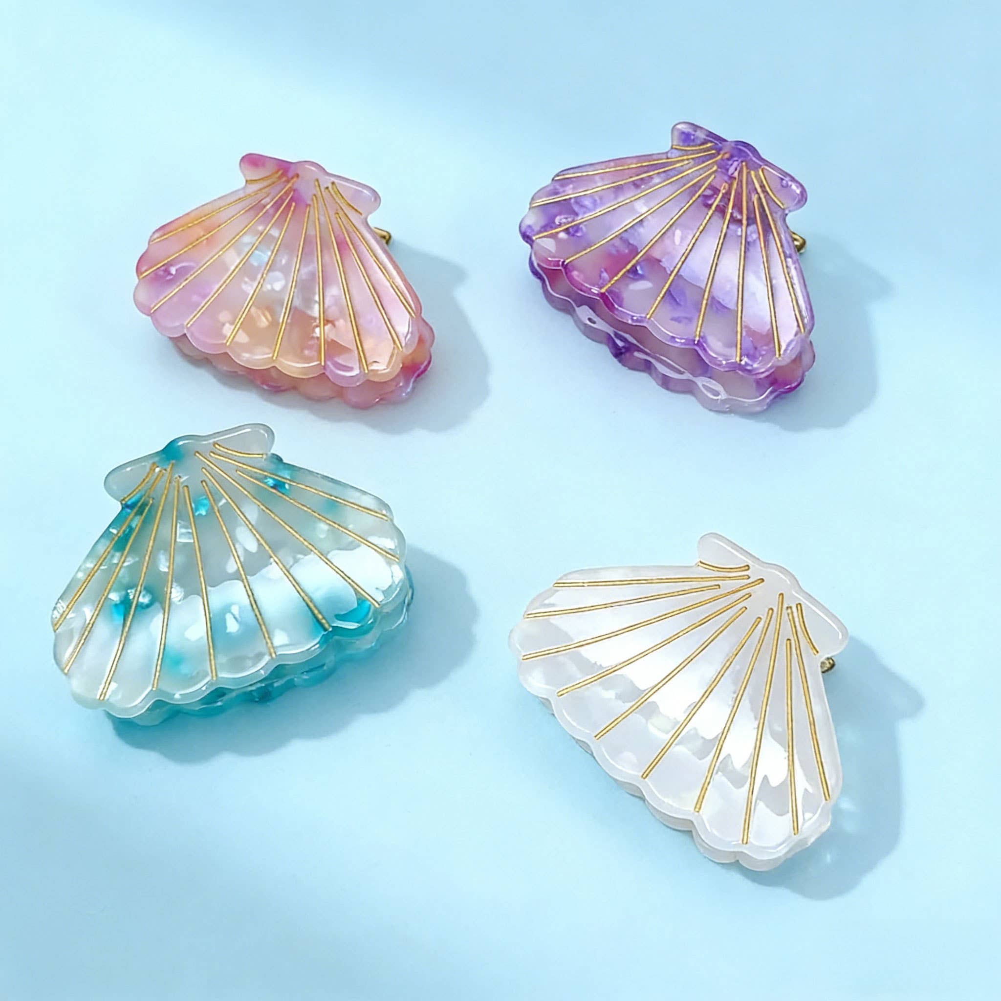 ACCITY - Wholesale Hair Clip - Women's - 2" Small Shell Hair Claw Clip for Back Hair_CWAHA06534