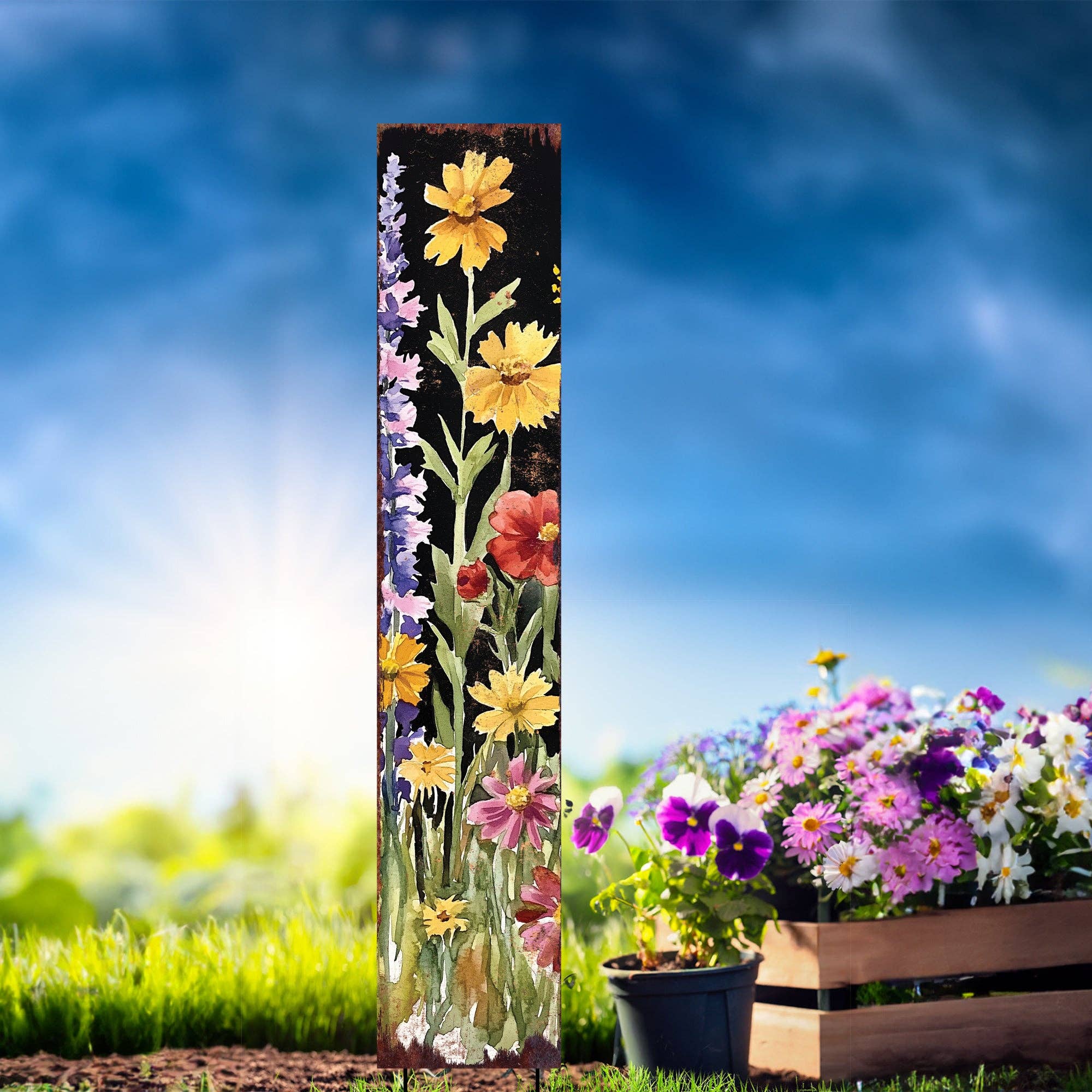 TX USA Corporation - Wholesale Tuin/gazongrondpennen/pinnen - Zomer Wildebloementuin Steker – Levendige Buiten Tuinkunst voor Rustieke Huizen3