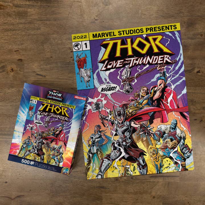 AQUARIUS, GAMAGO, ICUP, & ROCK SAWS by NMR Brands - Wholesale Puzzle - Adult - Marvel Thor Love & Thunder Comic 500 Piece Jigsaw Puzzle
