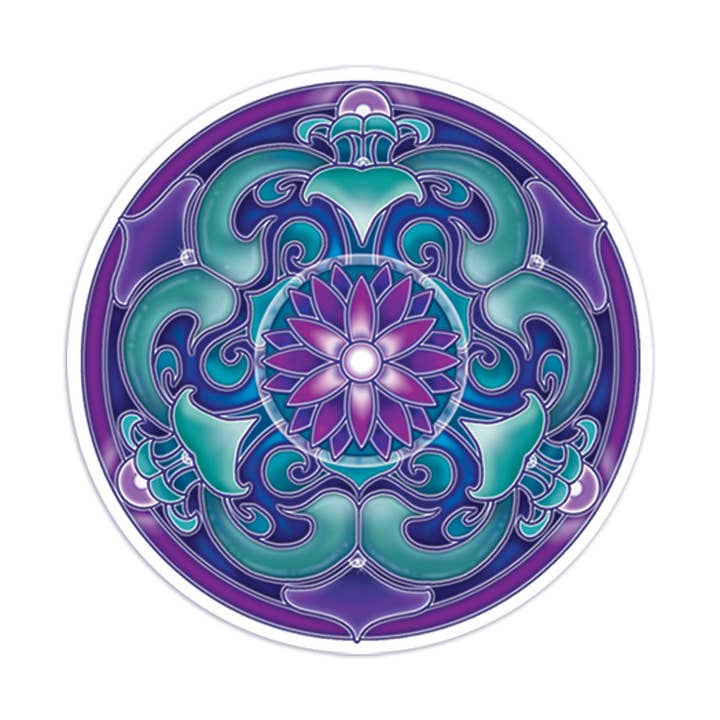 4.5" Sticker Window Nouveau Lotus for wholesale by Mandala Arts