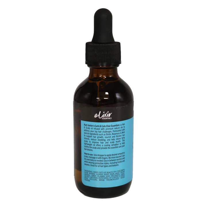 KT Supply - Vente Huiles pour cheveux - Aunt Jackie's Curls & Coils Elixir, huile capillaire et cuir chevelu, biotine, 2 oz2