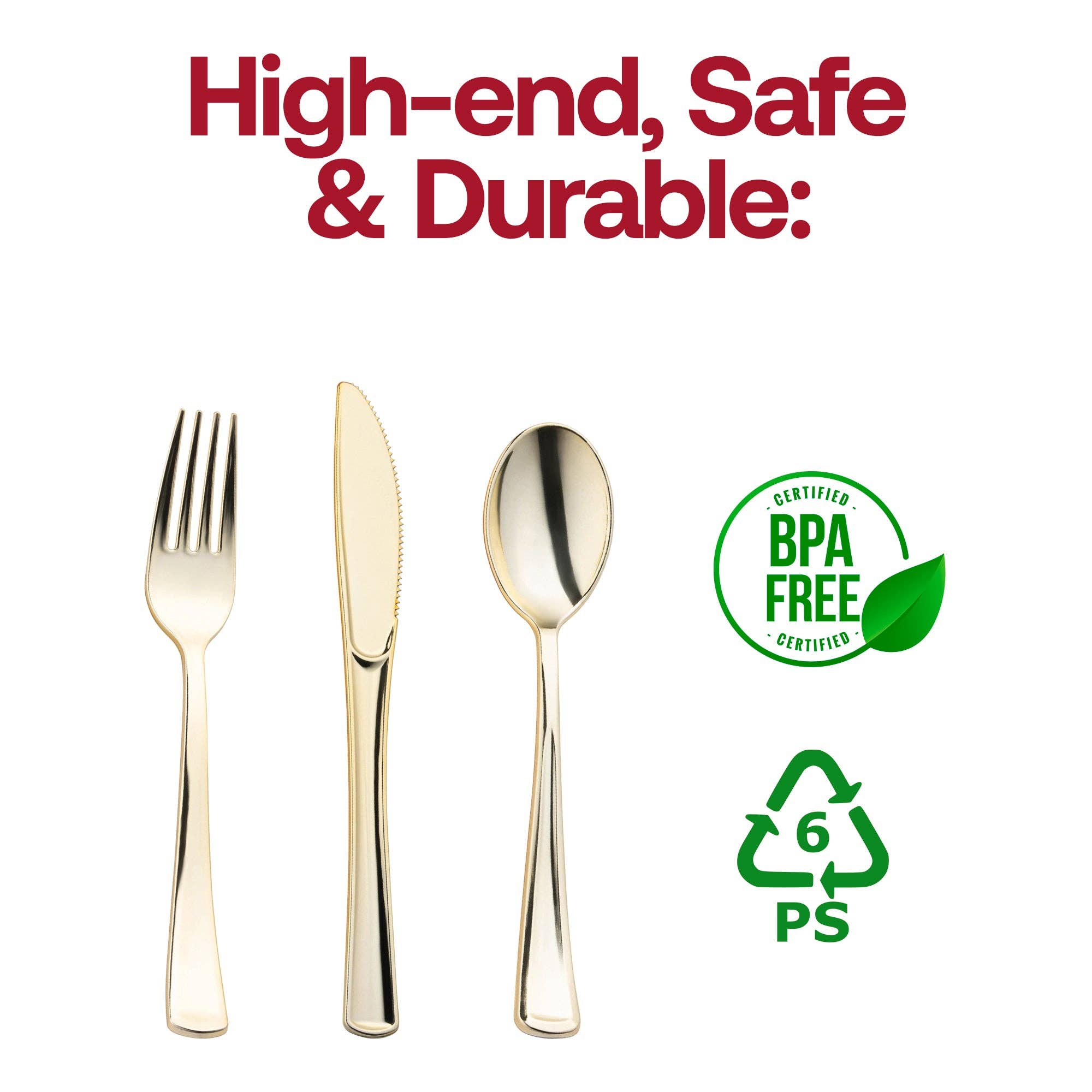 Smarty had a Party - Wholesale Assorted Cutlery Set - Gold Classic Cutlery Plastic Silverware Set - 120 Guests3