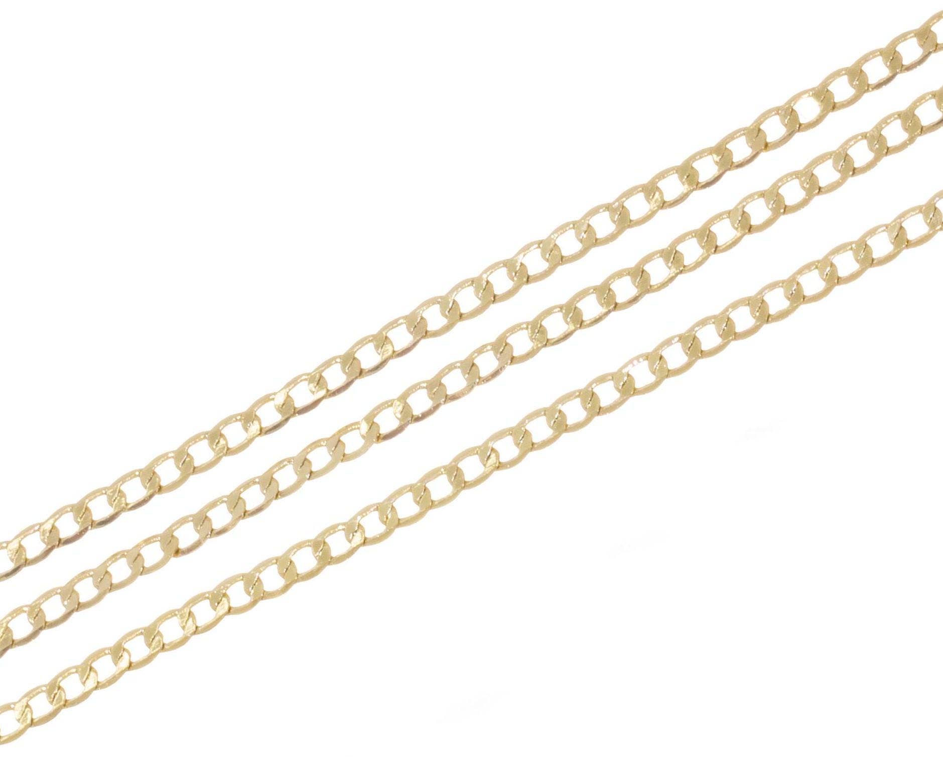 Jewel Pledge - Wholesale Craft Supplies - Gold Cuban Curb Chain for Jewelry Making CHG0086