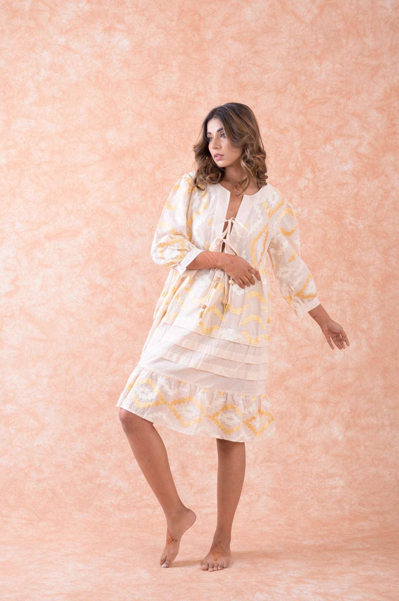 Rhea - Wholesale Dress - Women's - Rhea Art Tunic Top, Lightweight Cotton Ruffle Hem Design7