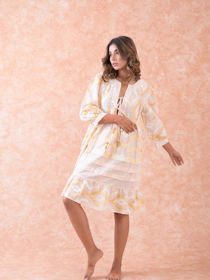 Rhea - Wholesale Dress - Women's - Rhea Art Tunic Top, Lightweight Cotton Ruffle Hem Design7