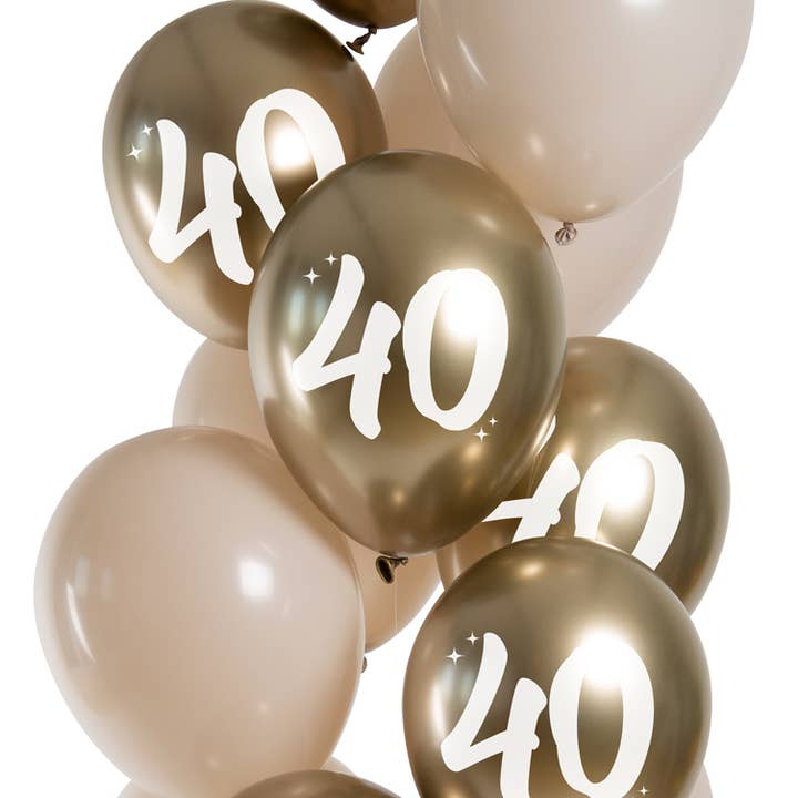 Balloner Golden Latte 40 år 33 cm - 12 stk. for engroshandel hos Folat BV