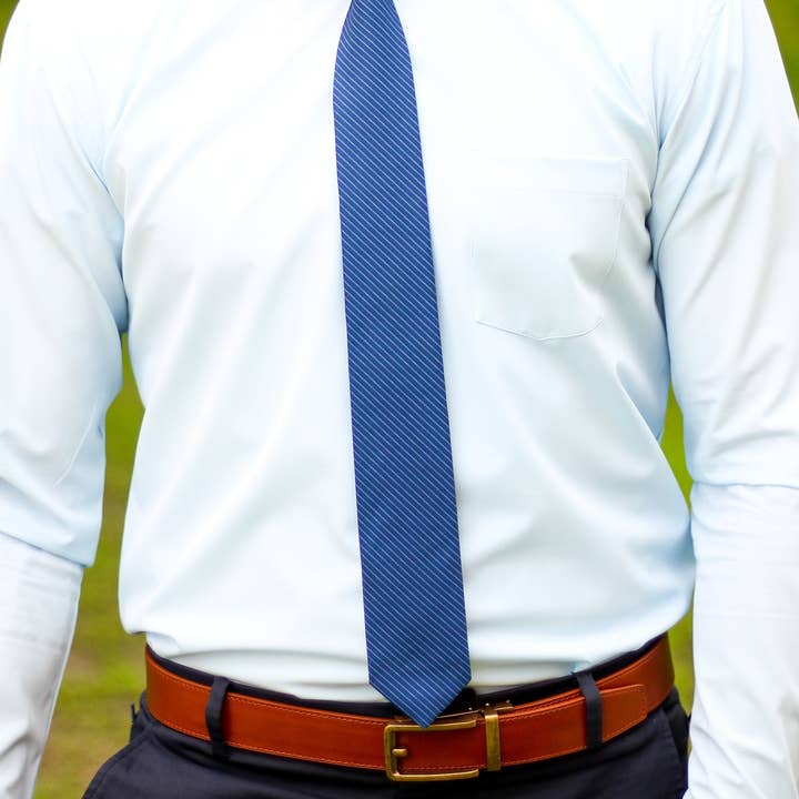 Tough Apparel - Wholesale Necktie - Men's - Harvey – Navy Blue Pinstripe Tie