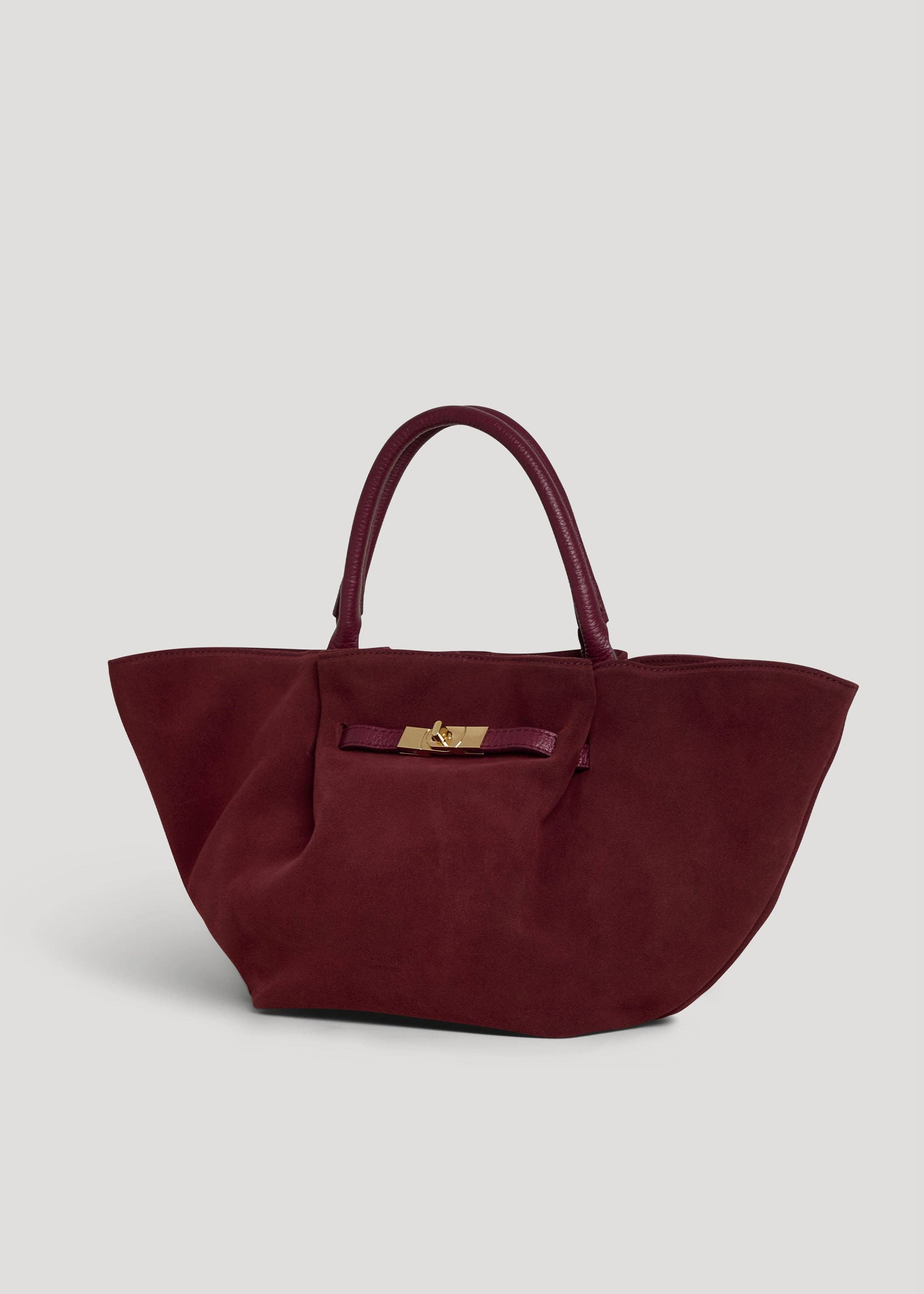 Prestige Milano - Wholesale Tote Bag - Women's - Borsa Charlène in camoscio bordeaux e pelle Togo1