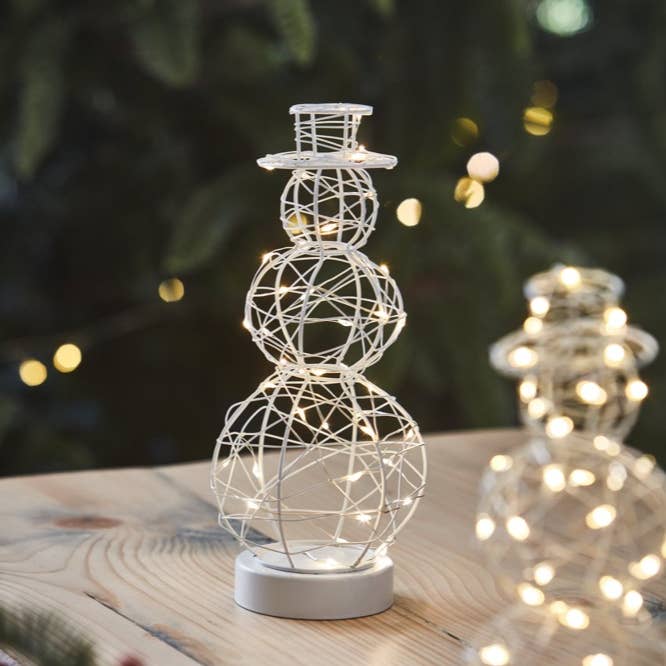 Blanco Muñeco de nieve de alambre de mesa de venta al por mayor en Faire1