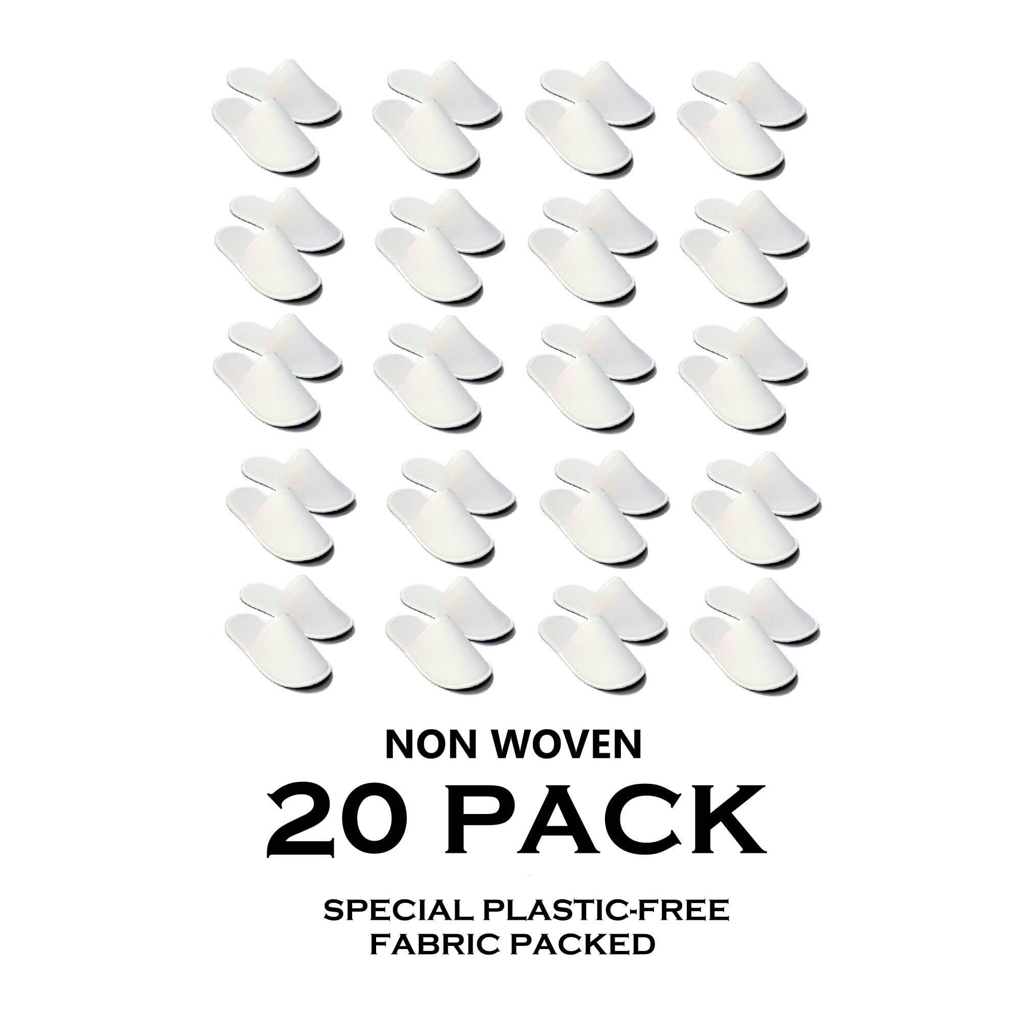 Supplyity - Vente Chaussons – unisexe - Chochili 20 paires de pantoufles jetables non tissées emballées en tissu pour invités de mariage Airbnb Spa Adulte Homme Femme Taille 10-11, Blanc0
