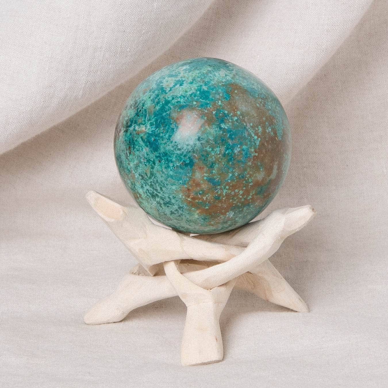 Tiny Rituals - Vente Pierre et cristal de spiritualité - Sphère en turquoise péruvienne naturelle - Qualité supérieure AAA15