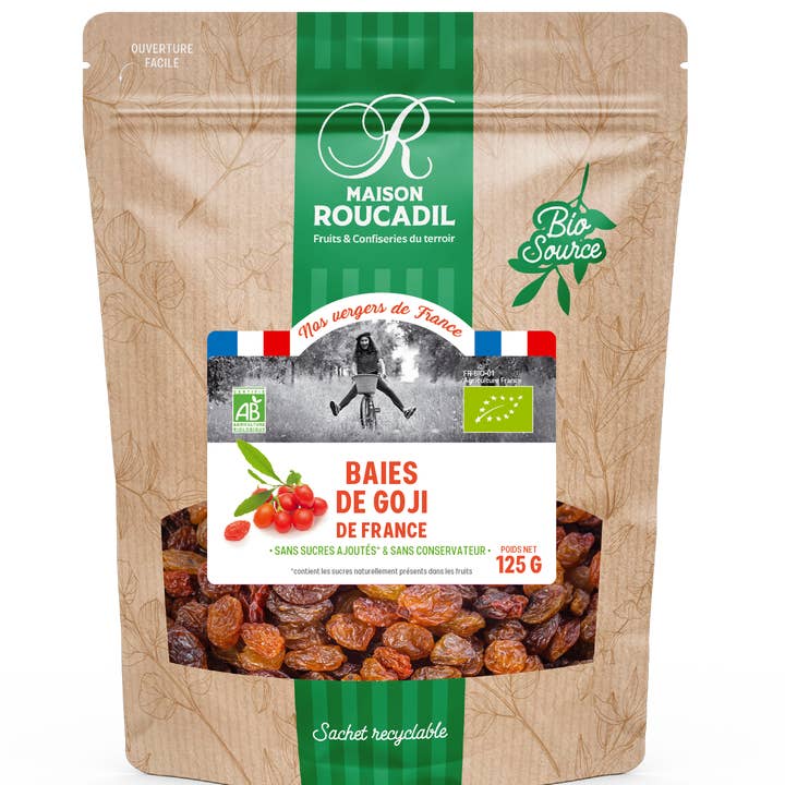 Maison Roucadil - Wholesale Dried/Dehydrated Fruit - Organic Goji Berries France - 125G Pouch0
