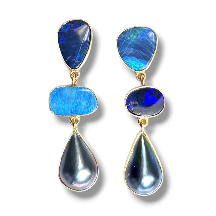 Opal fri form ørering for engroshandel hos Dina Mackney