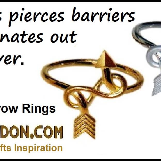 Design personnalisé : bague flèche et infini - or 14 carats pour la vente par Jane A Gordon: Jewelry Art Gifts Inspiration