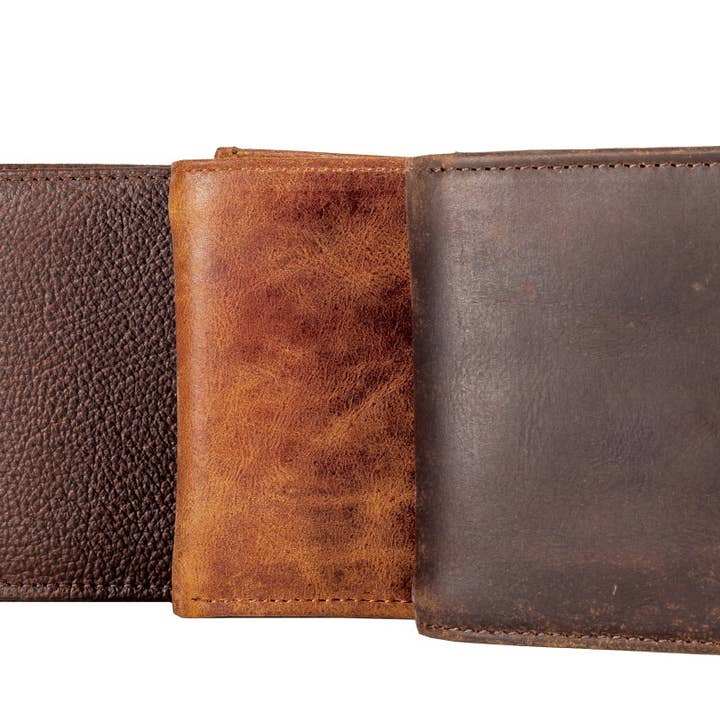Herr trefaldig läderplånbok för wholesale av Men's Gifts Australia