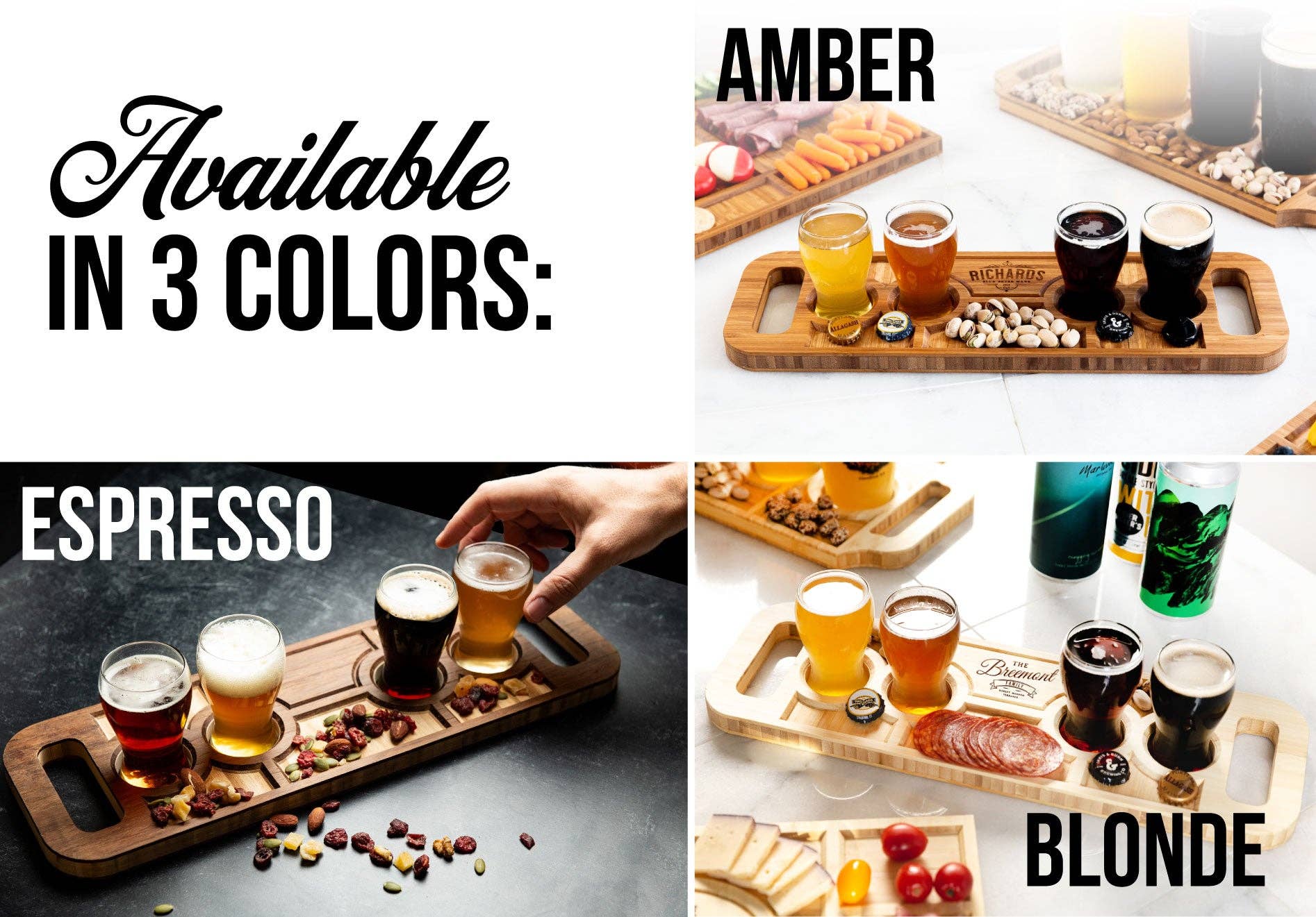 Left Coast Original – wholesale Beer/wine caddy – PERSONALIZED BEER FLIGHT SERVING TRAY2